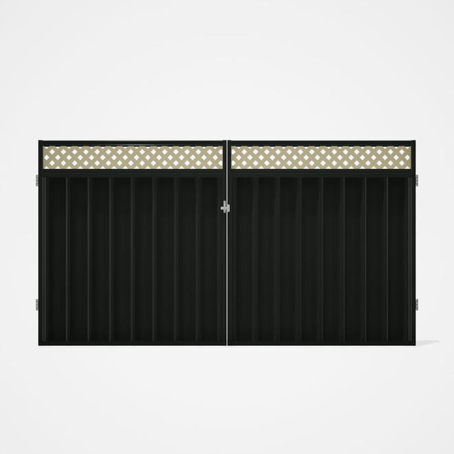 Good Neighbour® Superdek® Screen Top Double Gate Premium .35 BMT 1.8m High Sheet: Slate Grey, Frame: