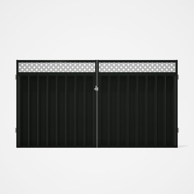 Good Neighbour® Superdek® Screen Top Double Gate Premium .35 BMT 1.8m High Sheet: Slate Grey, Frame: