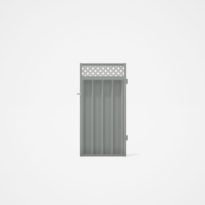 Good Neighbour® Superdek® Screen Top Single Gate Premium .35 BMT 1.8m High Sheet: Gull Grey, Frame: 