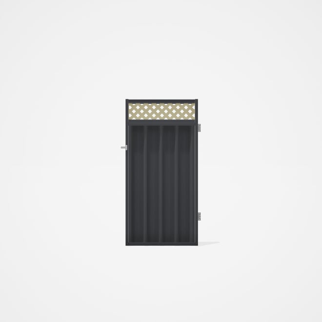 Good Neighbour® Superdek® Screen Top Single Gate Premium .35 BMT 1.8m High Sheet: Granite, Frame: Gr