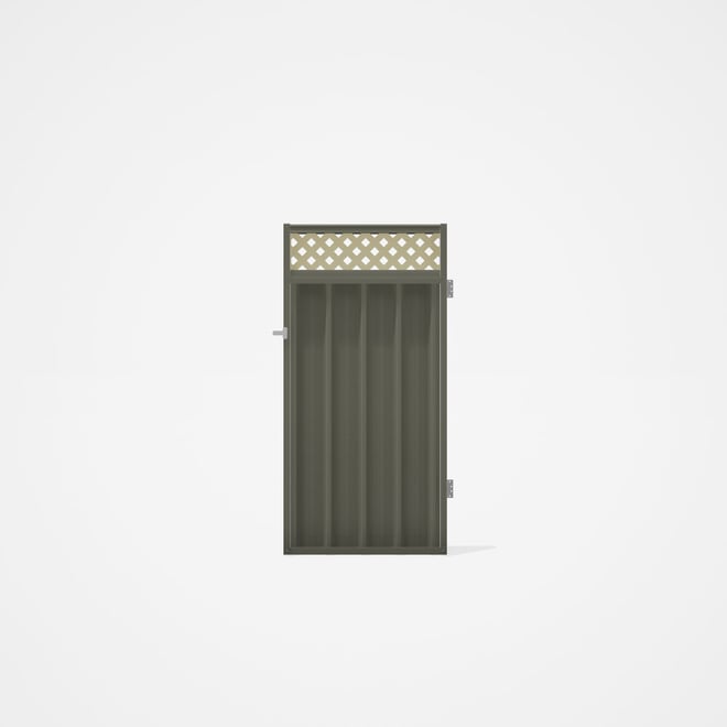 Good Neighbour® Superdek® Screen Top Single Gate Premium .35 BMT 1.8m High Sheet: Marsh, Frame: Mars