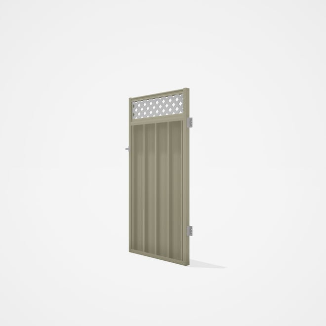 Good Neighbour® Superdek® Screen Top Single Gate Premium .35 BMT 1.8m High Sheet: Moss Vale Sand, Fr