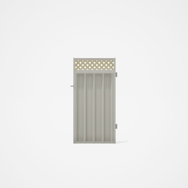 Good Neighbour® Superdek® Screen Top Single Gate Premium .35 BMT 1.8m High Sheet: Off White, Frame: 