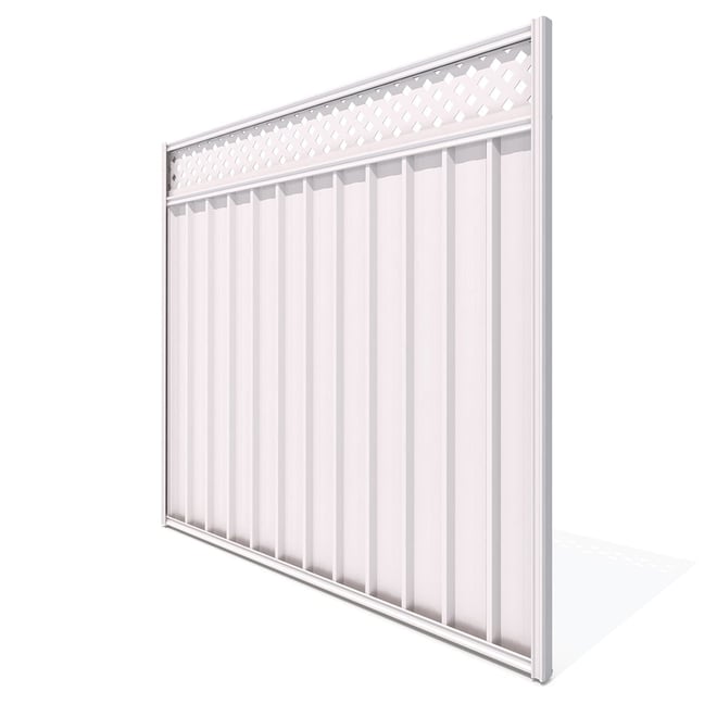 Good Neighbour® Lattice Screen Top Superdek® Panel Standard .32 BMT 1.8m High Sheet: Beige, Frame: H