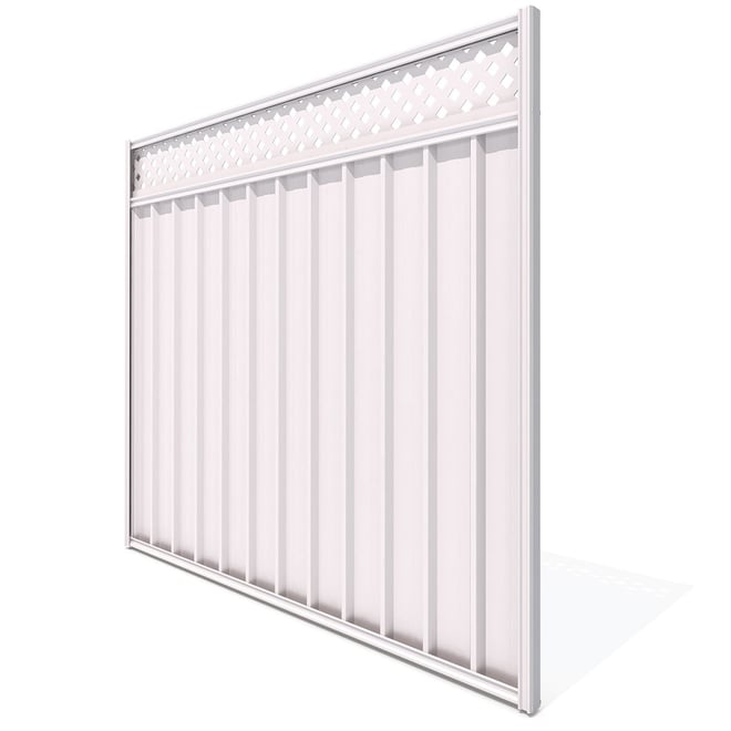 Good Neighbour® Lattice Screen Top Superdek® Panel Standard .32 BMT 2.1m High Sheet: Merino, Frame: 
