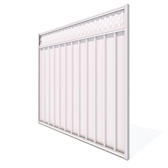 Good Neighbour® Lattice Screen Top Superdek® Panel Standard .32 BMT 2.4m High Sheet: Rivergum, Frame