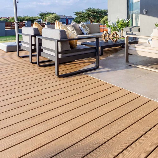 Eva-Last Apex Plus Composite Decking Board Square 190x24 Brazilian Teak 5400mm