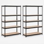 Boltless Black 5 Shelf Unit 1830 x 900 x 400mm Kit Bundle of 2