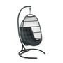 Black Wicker Oval Egg Chair