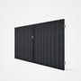 Good Neighbour® Superdek® Double Gate Standard .32 BMT 1.8m High Sheet: Granite, Frame: Ebony