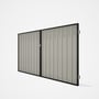 Good Neighbour® Superdek® Double Gate Standard .32 BMT 1.8m High Sheet: Off White, Frame: Ebony