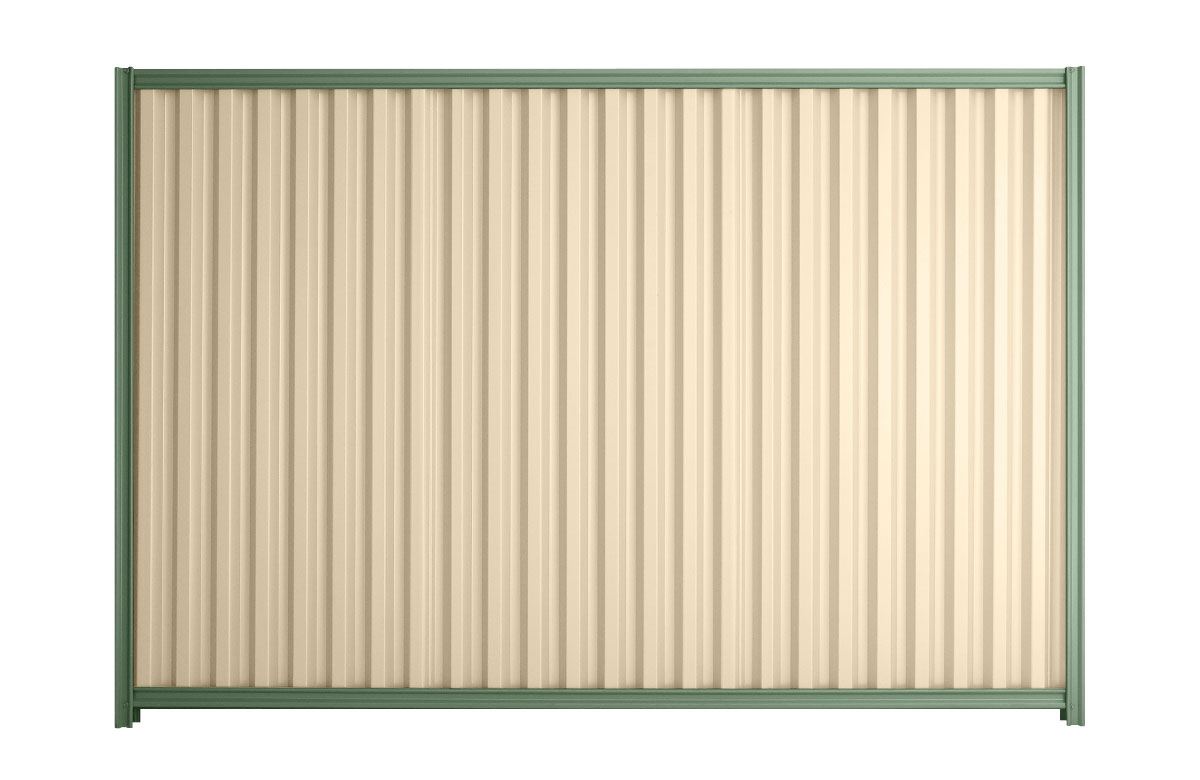 Good Neighbour Smartspan 1200mm High Fence Panel Sheet: Primrose, Post/Track: Mist Green