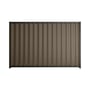 Good Neighbour® Wavelok® 1200mm High Fence Panel Sheet: Banyan Brown Post/Track: Slate Grey