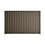 Good Neighbour® Wavelok® 2100mm High Fence Panel Sheet: Banyan Brown Post/Track: Gun Metal Grey