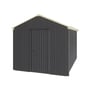Handi-Heritage Shed H4 3.96X2.52 Roof:Primrose Wall:Gun Metal Grey Gable End Single Door