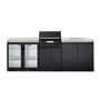 CROSSRAY eXtreme Electric Grey Outdoor Kitchen With Double Cabinets, Sink And Double Door Fridge