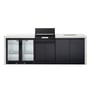 CROSSRAY eXtreme Electric White Outdoor Kitchen With Double Cabinets, Sink And Double Door Fridge