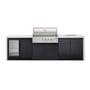 CROSSRAY Premium 4 Burner Gas Outdoor Kitchen With Double Cabinets, Sink And Single Fridge In White