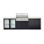 CROSSRAY Premium 4 Burner Gas Outdoor Kitchen With Double Cabinets And Double Fridge In White