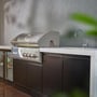 CROSSRAY Premium 4 Burner Gas Outdoor Kitchen With Double Cabinets, Sink And Double Fridge In White