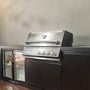 CROSSRAY Premium Xplor 4 Burner Gas Outdoor Kitchen With Double Door Fridge In Black