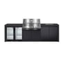 CROSSRAY Premium Xplor 4 Burner Gas Outdoor Kitchen With Double Door Fridge And Sink In Black