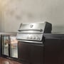 CROSSRAY Premium Xplor 4 Burner Gas Outdoor Kitchen With Double Cabinets And Sink In Black