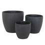 Egg Leaf Pot Black Small