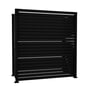 Slat Pool Pump Cover 600 x 1594 x 1500mm Black Single Door No Lid