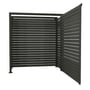 Slat Pool Pump Cover 600 x 1594 x 1500mm Slate Grey Single Door No Lid