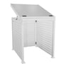 Slat Pool Pump Cover 1150 x 1204 x 982mm Off White Double Door With Lid