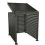 Slat Pool Pump Cover 1150 x 1204 x 982mm Slate Grey Double Door With Lid