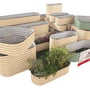 Planter Box 1360 W x 1360 D x 400 h Mist Green