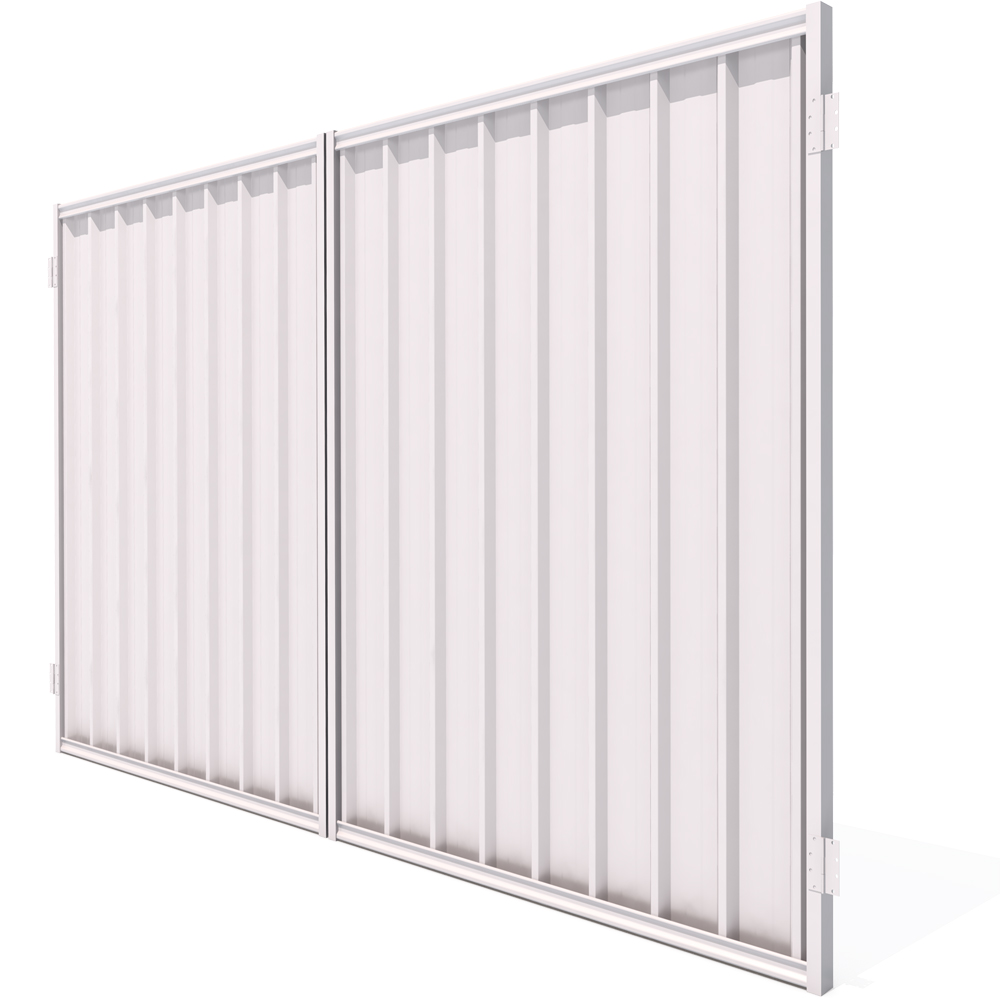 Good Neighbour® Superdek® Gate Premium .35 BMT Double 1.2m High Sheet: Beige, Frame: Beige