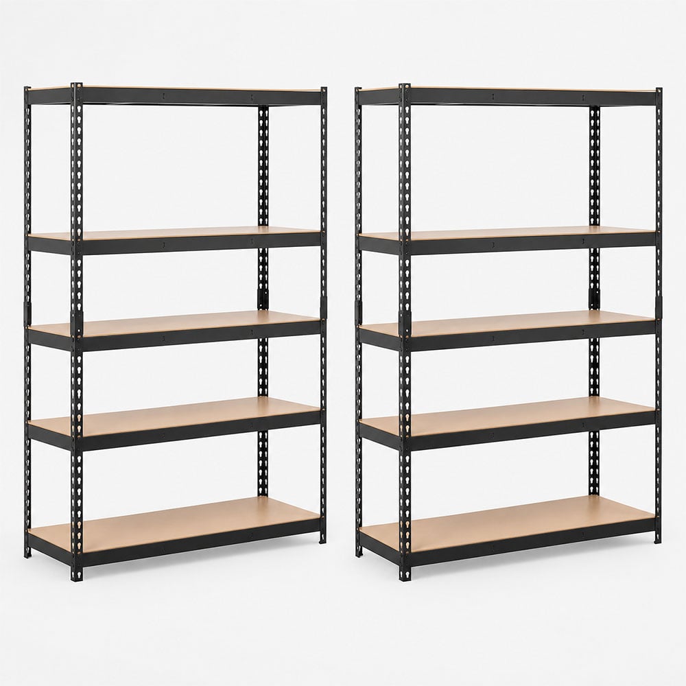 Boltless Black 5 Shelf Unit 1830 x 900 x 400mm Kit Bundle of 2