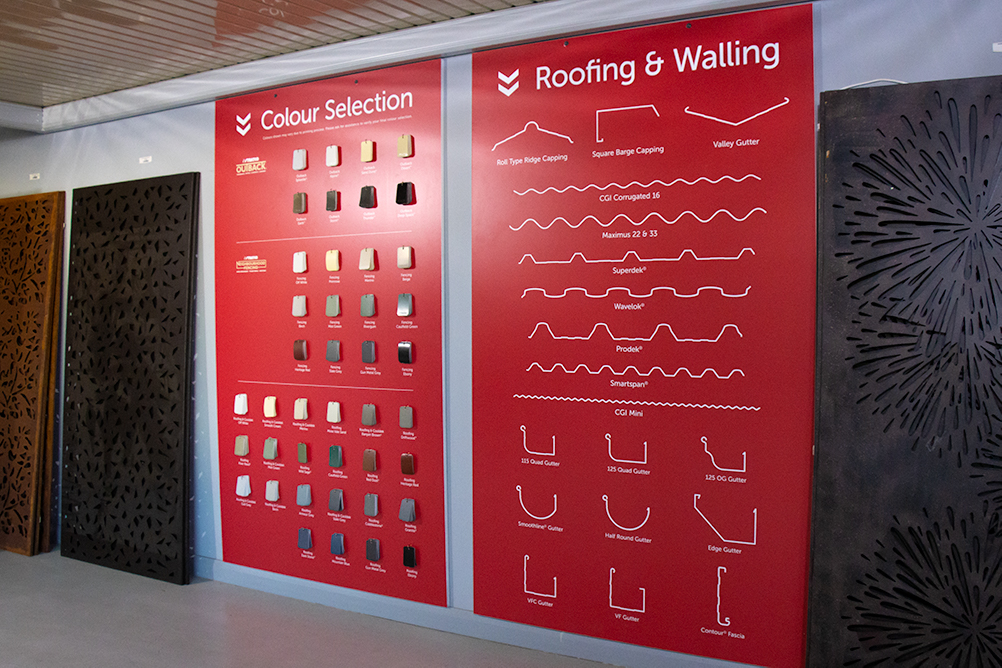 Colour Selection Display and Walling and Roofing Display