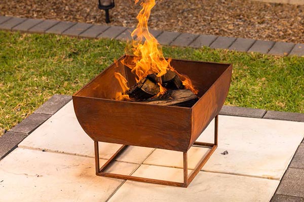 open fire and fuel in a fire pit