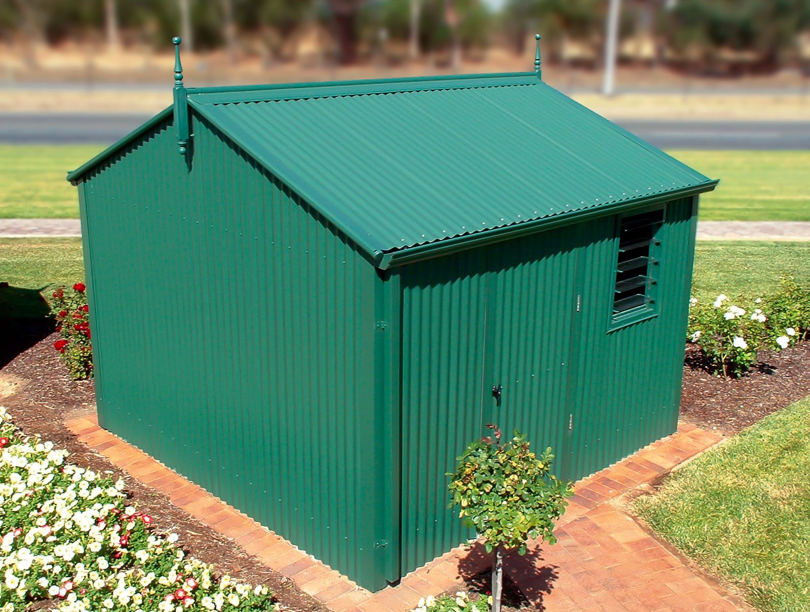 Handi-Heritage Shed H3 3.30X3.30 Roof:Slate Grey Wall:Primrose