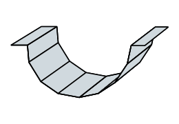 Flashings Roof Flashing Tapered Drawing Segmented Trough Gutter With Double Outfolds
