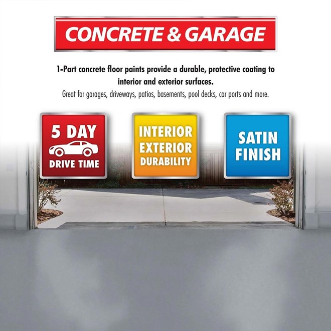 Concrete & Garage Floor Paint - Battleship Grey