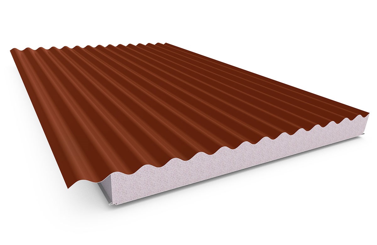 Cooldek CGI Topside / Smooth Underside Left Laying 75mm Thick 65mm Cutback Heritage Red Topside / Of