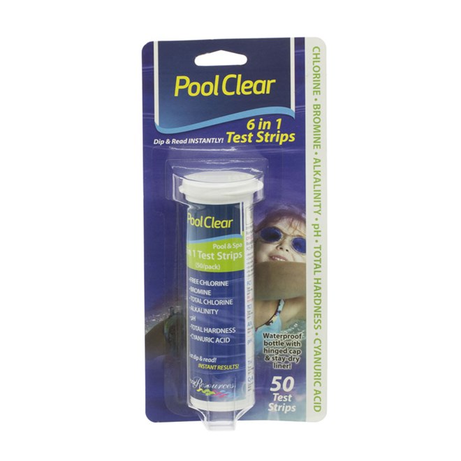 Pool Clear Pool and Spa 6 in 1 Test Strips