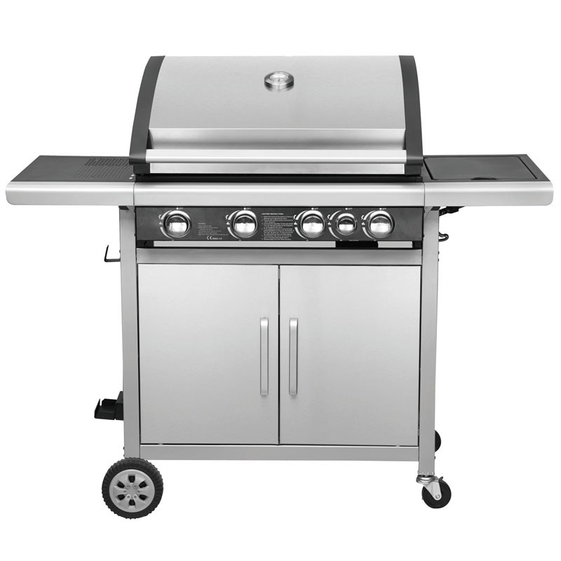 Mallee 4 Burner Gas Barbecue BBQ With Side Burner