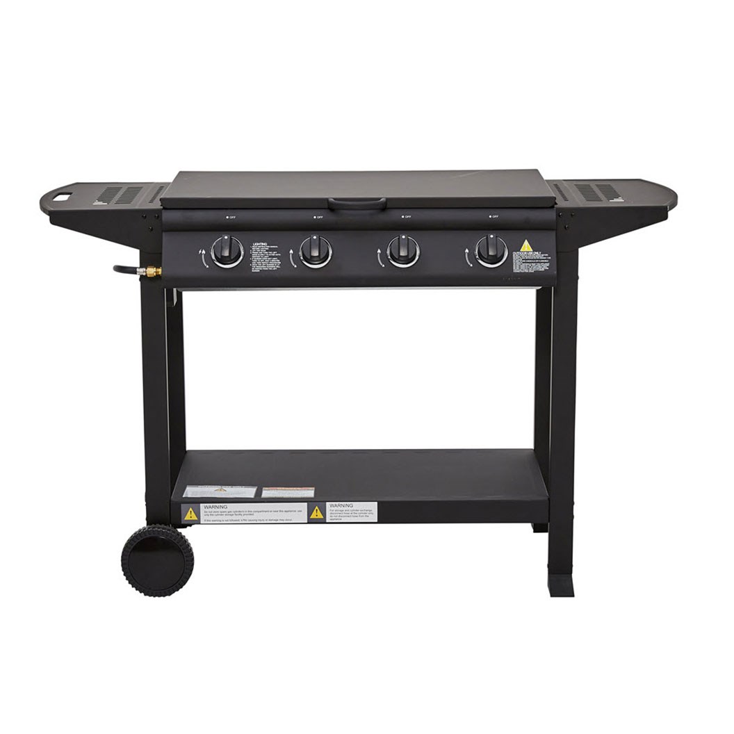 4 Burner Flat Top BBQ And Trolley