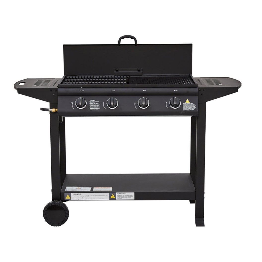 4 Burner Flat Top BBQ And Trolley