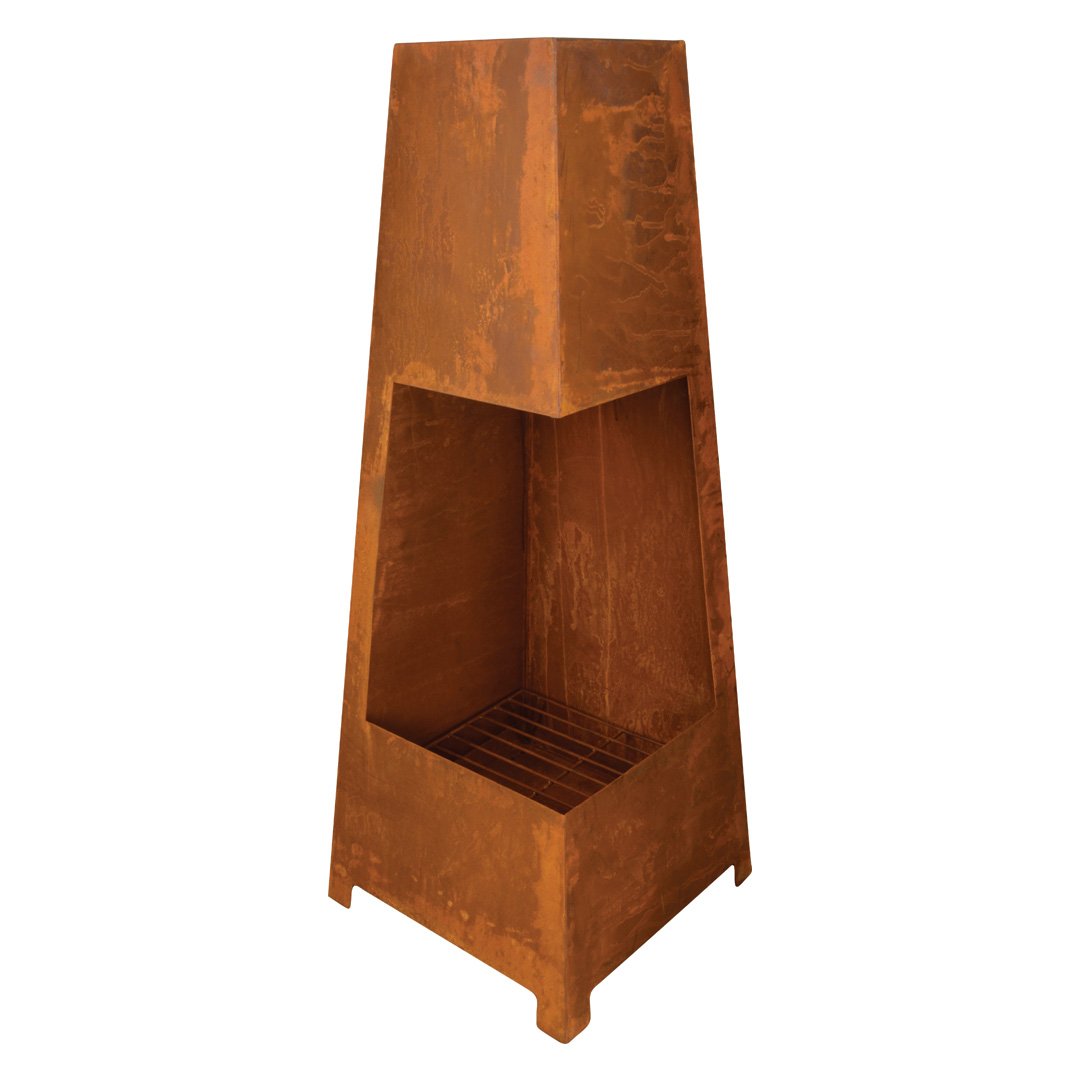 Tardis Square Rusted Fire Pit