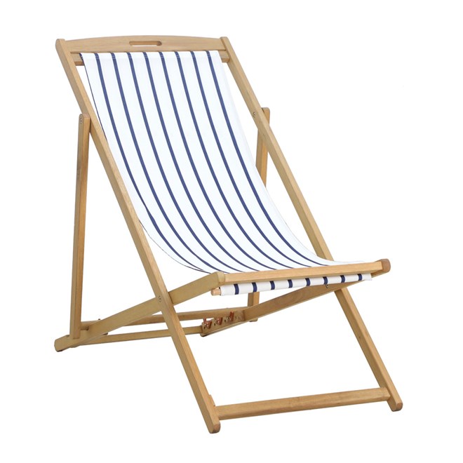 Blue & White Striped Deck Chair