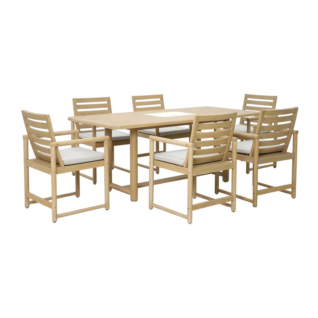 7 piece timber dining sales set