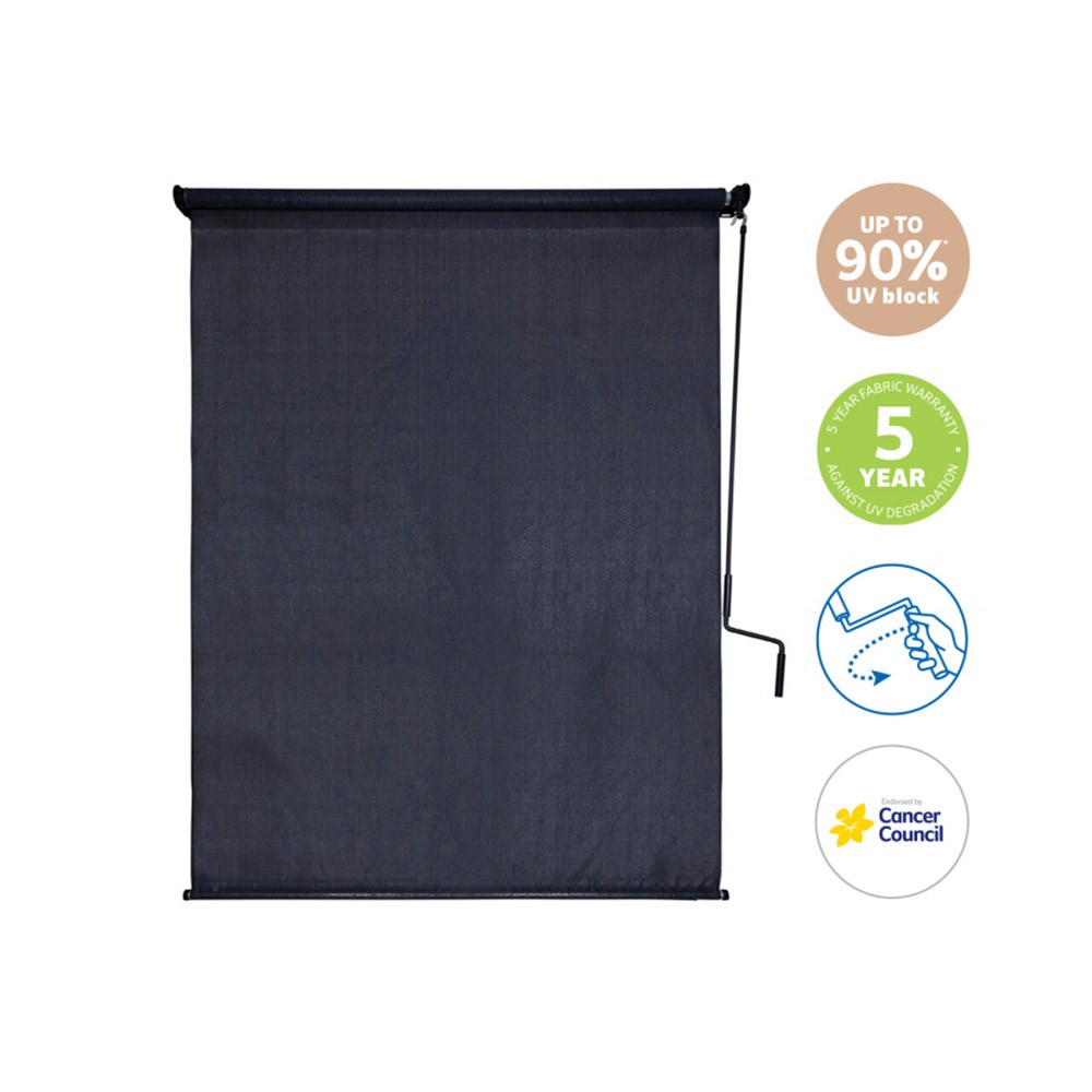 Coolaroo Outdoor Blind Crank Handle Graphite 2.4m x 2.4m