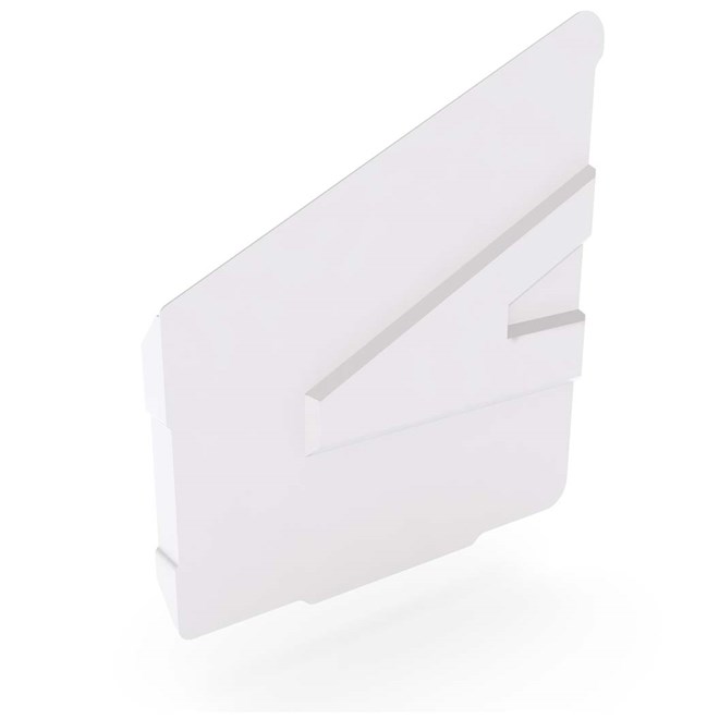 C-Square Gutter Stop End Left Hand Off White